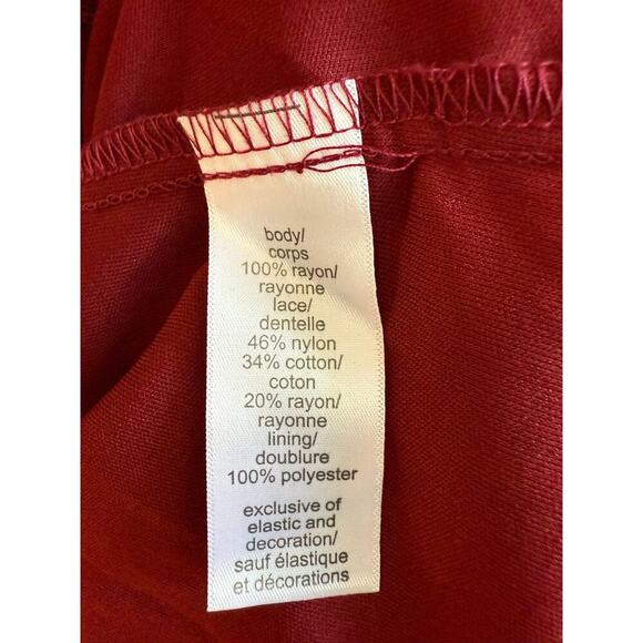 Maurice’s Lace Burgundy Wine Midi Spaghetti Strap Dress Y2K size Small NWT - Picture 7 of 7